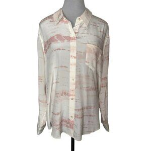 NWT Rails Kate Sunburst Tie Dye Silk Button-Up Shirt Size Large